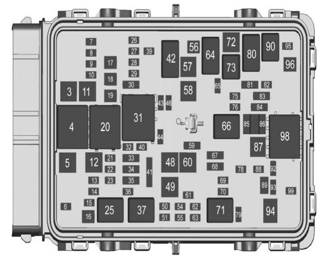 2022 Cadillac XT4 fuse box diagram StartMyCar